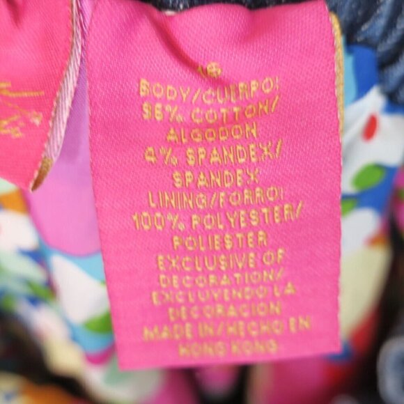 Thalia Sodi Y2K Vintage Halter Sleeveless Denim Jean Mini Dress Floral Womens 16 - Picture 7 of 8